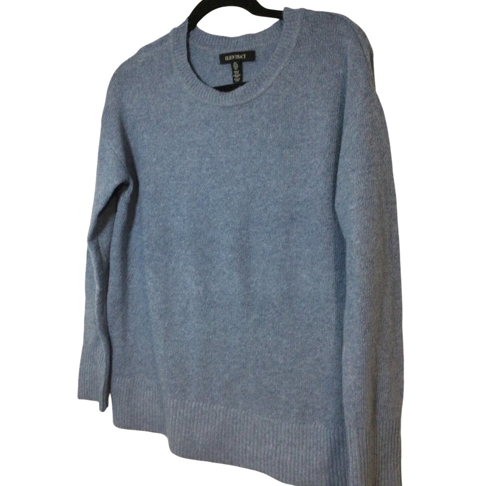 EUC Ellen Tracy Sweater Crew Neck Pullover Knit Soft Casual Blue Size‎ S (240)